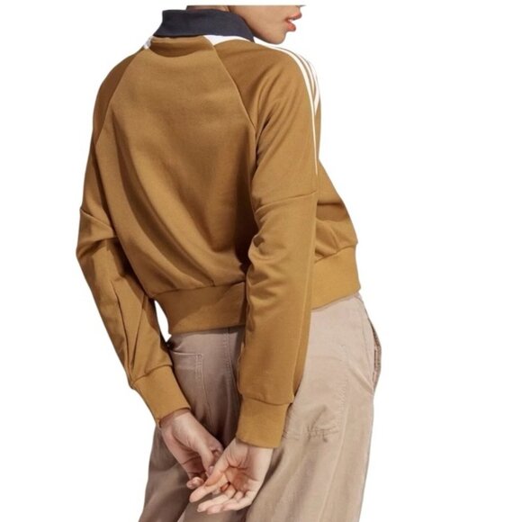 Adidas Express Track Sweatshirt Women’s Size L | NWT | Bronze & Black Athleisure - Picture 2 of 5